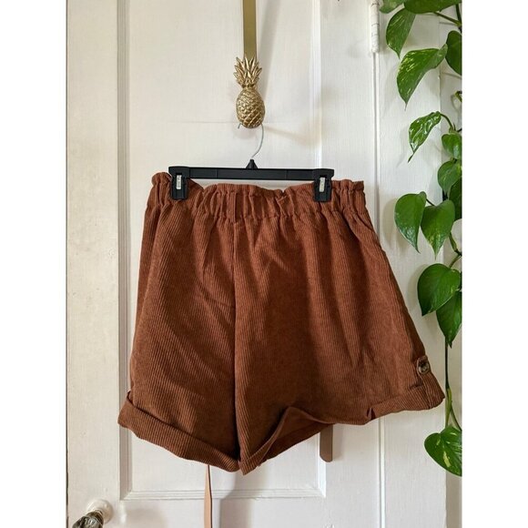 SHEIN curve women’s size 2x-large brown textured shorts - Picture 7 of 8